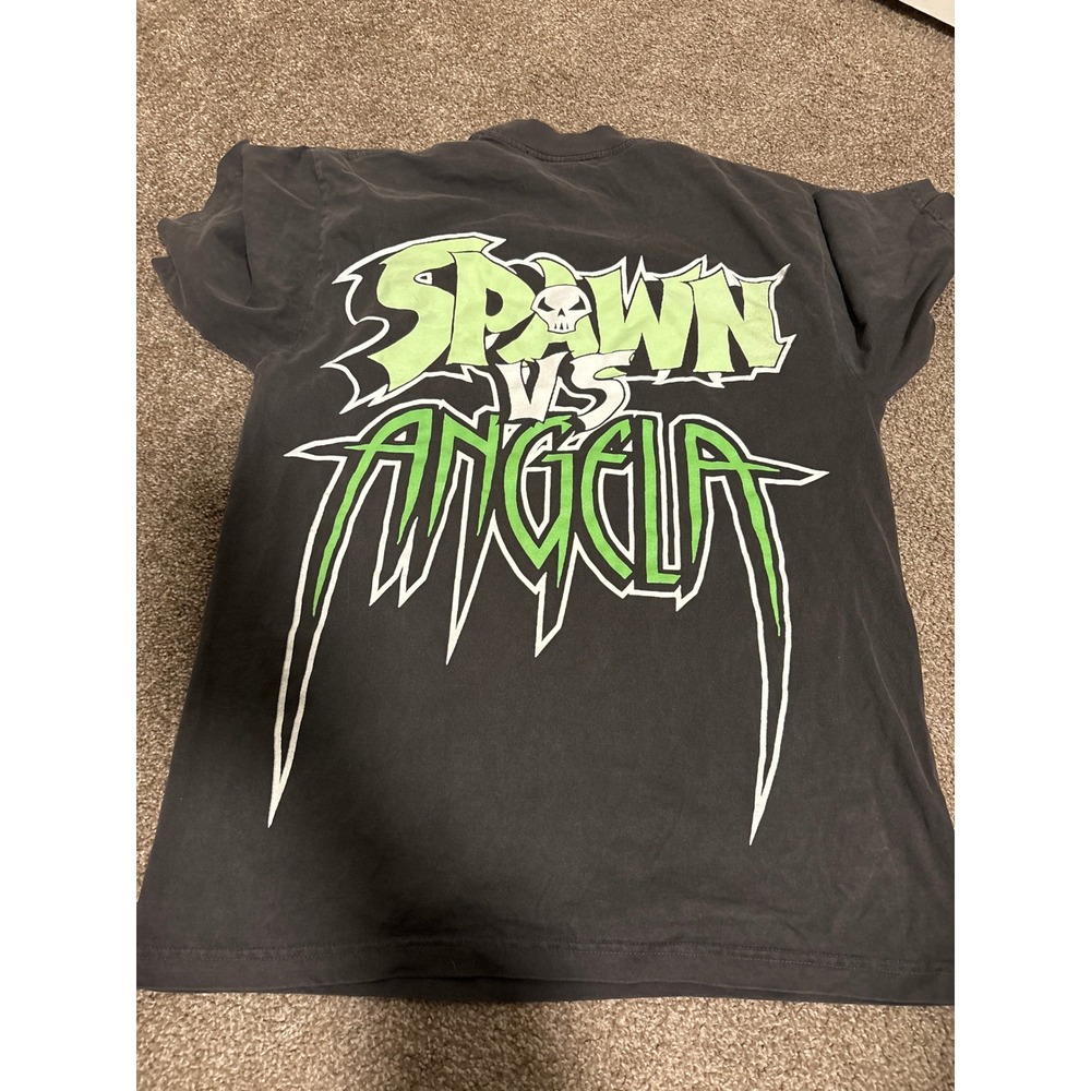 Mickey-Tees Spawn vs Angela T-Shirt Mens M Black 2024 Graphic Comic Print Exc